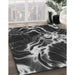 Machine Washable Transitional Charcoal Black Rug in a Family Room, wshpat3174gry