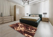 Patterned Red Rug in a Bedroom, pat3174org