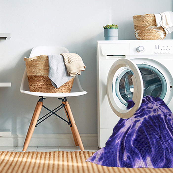 Machine Washable Transitional Cobalt Blue Rug in a Washing Machine, wshpat3174pur