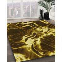 Patterned Caramel Brown Rug, pat3174yw