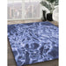 Machine Washable Transitional Sky Blue Rug in a Family Room, wshpat3175blu