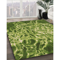 Patterned Green Rug, pat3175brn