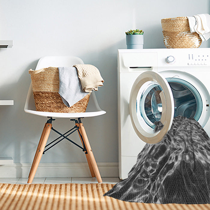 Machine Washable Transitional Gunmetal Gray Rug in a Washing Machine, wshpat3175gry