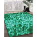 Machine Washable Transitional Medium Spring Green Rug in a Family Room, wshpat3175lblu