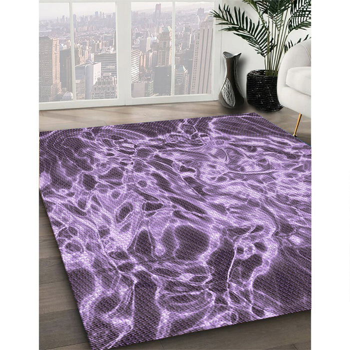 Patterned Purple Rug in Family Room, pat3175pur