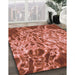 Machine Washable Transitional Red Rug in a Family Room, wshpat3175rd