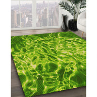 Patterned Forest Green Rug, pat3175yw