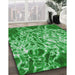 Patterned Green Modern Rug in Family Room, pat3175