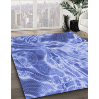 Patterned Sky Blue Rug, pat3176blu