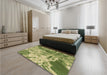 Patterned Metallic Gold Rug in a Bedroom, pat3176brn