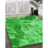 Patterned Neon Green Rug, pat3176grn