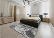 Patterned Cloud Gray Rug in a Bedroom, pat3176gry