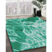 Machine Washable Transitional Turquoise Green Rug in a Family Room, wshpat3176