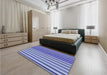 Patterned Denim Blue Rug in a Bedroom, pat3177blu