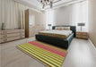 Patterned Red Rug in a Bedroom, pat3177brn