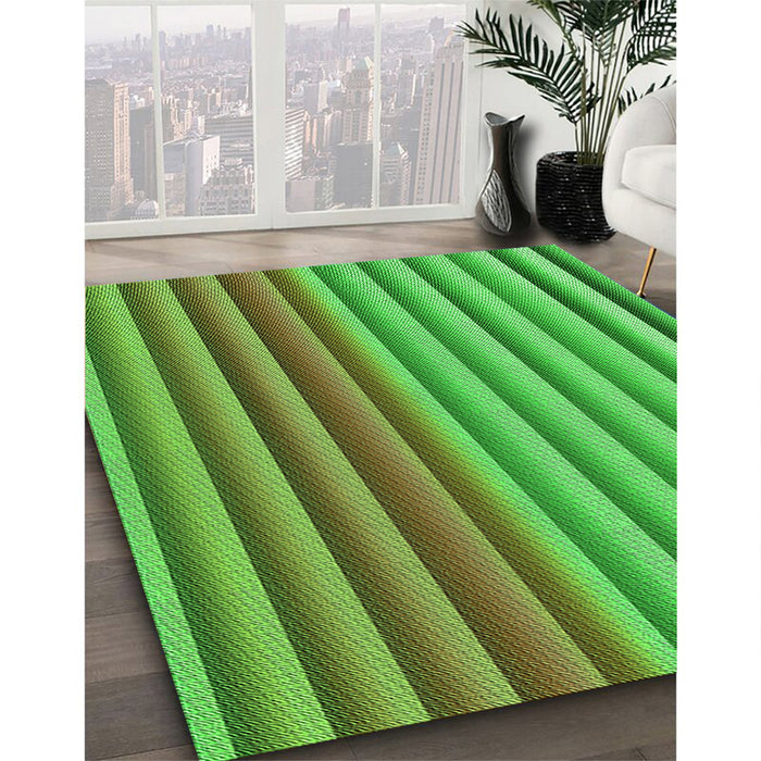 Patterned Dark Lime Green Rug in Family Room, pat3177grn