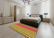 Patterned Red Rug in a Bedroom, pat3177org
