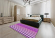 Patterned Violet Purple Rug in a Bedroom, pat3177pur