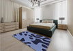 Patterned Blue Rug in a Bedroom, pat3178blu