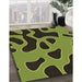 Machine Washable Transitional Pistachio Green Rug in a Family Room, wshpat3178brn