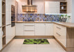 Patterned Pistachio Green Rug in a Kitchen, pat3178brn