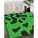 Machine Washable Transitional Deep Emerald Green Rug in a Family Room, wshpat3178grn