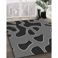 Patterned Charcoal Black Rug, pat3178gry