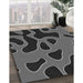 Patterned Charcoal Black Rug in Family Room, pat3178gry