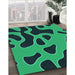 Machine Washable Transitional Spring Green Rug in a Family Room, wshpat3178lblu