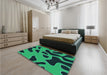 Patterned Spring Green Rug in a Bedroom, pat3178lblu