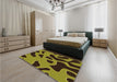 Patterned Red Rug in a Bedroom, pat3178org