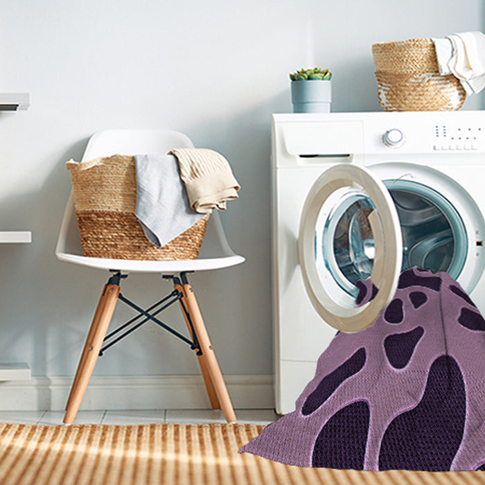 Machine Washable Transitional Orchid Purple Rug in a Washing Machine, wshpat3178pur