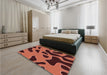 Patterned Bright Orange Rug in a Bedroom, pat3178rd