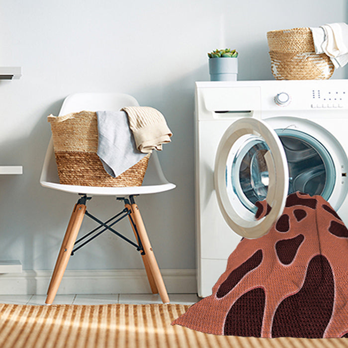 Machine Washable Transitional Bright Orange Rug in a Washing Machine, wshpat3178rd