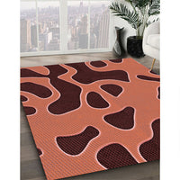 Patterned Bright Orange Rug, pat3178rd