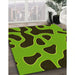 Machine Washable Transitional Green Rug in a Family Room, wshpat3178yw