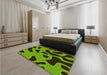 Patterned Green Rug in a Bedroom, pat3178yw