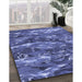 Machine Washable Transitional Sky Blue Rug in a Family Room, wshpat3179blu