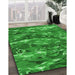 Patterned Green Rug in Family Room, pat3179grn