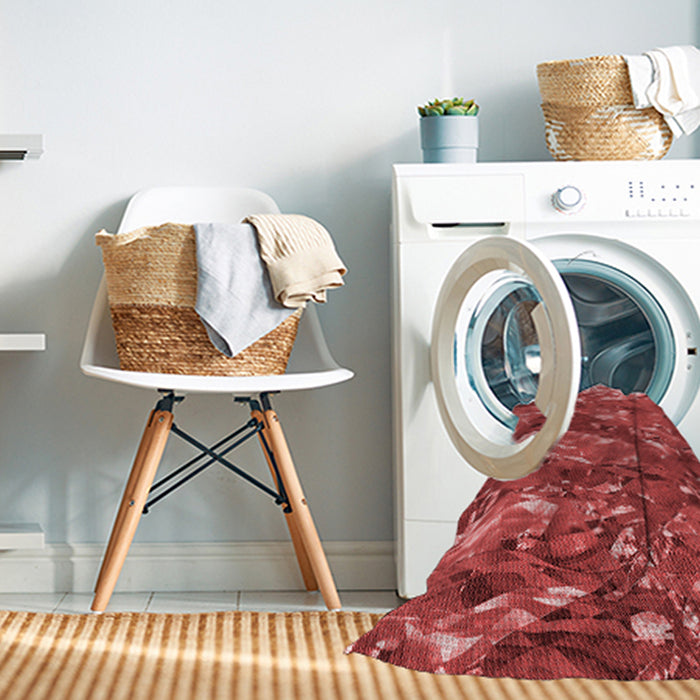 Machine Washable Transitional Red Rug in a Washing Machine, wshpat3179rd