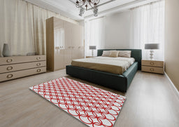 Patterned Platinum Gray Novelty Rug in a Bedroom, pat317