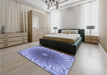 Patterned Slate Blue Rug in a Bedroom, pat318blu