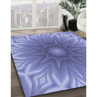 Patterned Slate Blue Rug, pat318blu