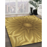 Patterned Yellow Rug, pat318brn