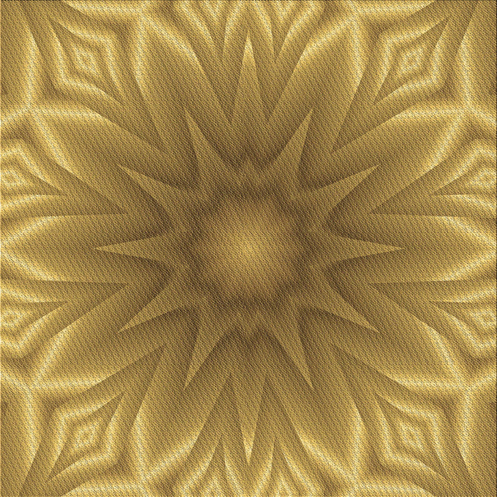 Round Patterned Yellow Rug, pat318brn