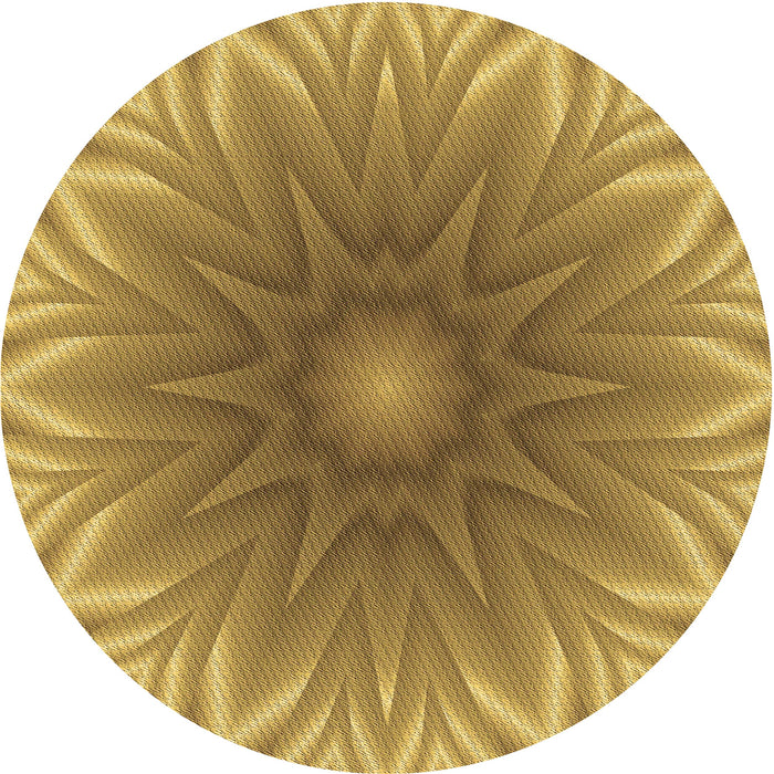 Square Machine Washable Transitional Yellow Rug in a Living Room, wshpat318brn