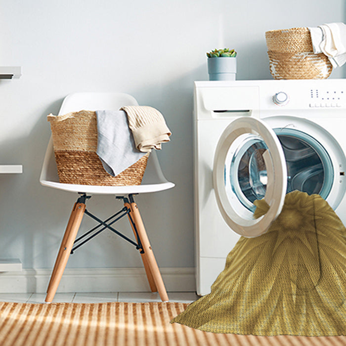 Machine Washable Transitional Yellow Rug in a Washing Machine, wshpat318brn