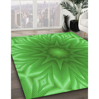 Patterned Neon Green Rug, pat318grn