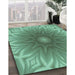 Machine Washable Transitional Green Rug in a Family Room, wshpat318lblu