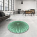 Round Patterned Green Rug in a Office, pat318lblu